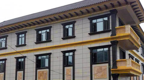 數(shù)碼彩別墅外墻涂料，筑造土豪金別墅